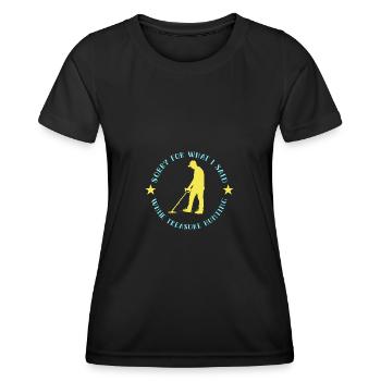Chasseur de trésors Chasse au trésor Détecteur de métaux - T-shirt sport Femme - noir - Devant - AI Model Female 172 light (172cm)