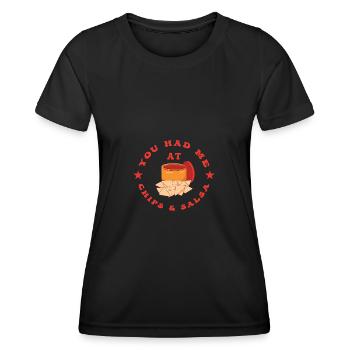 Chips et Salsa Nachos - T-shirt sport Femme - noir - Devant - AI Model Female 172 light (172cm)
