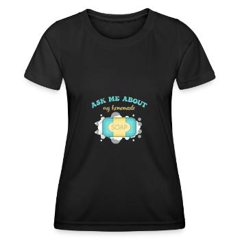 Seife Herstellen Handgemachte Seife - Frauen Funktions-T-Shirt - Schwarz - Vorne - AI Model Female 172 light (172cm)