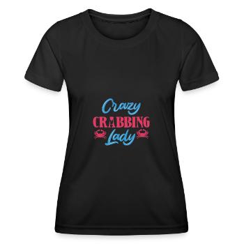 Pêche au crabe Crabe Pêcheurs de crabe - T-shirt sport Femme - noir - Devant - AI Model Female 172 light (172cm)