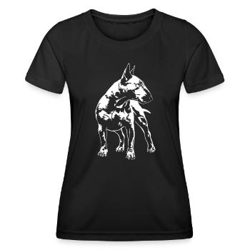 BULL TERRIER Wilsigns Bull Terrier portrait de chien - T-shirt sport Femme - noir - Devant - AI Model Female 172 light (172cm)