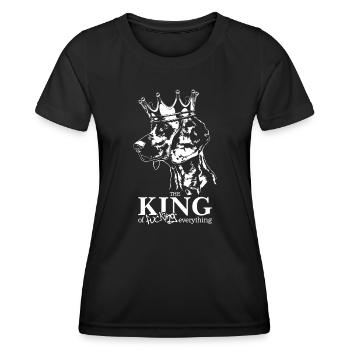 Chien de sueur hanovrien Roi de tout - T-shirt sport Femme - noir - Devant - AI Model Female 172 light (172cm)