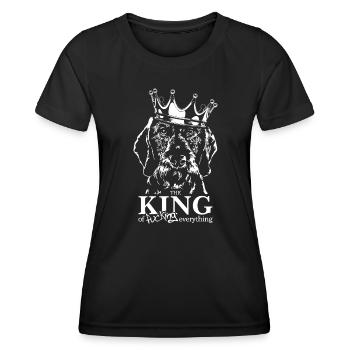 teckel à poil dur King Dog Saying Dogs Dog Wilsigns - T-shirt sport Femme - noir - Devant - AI Model Female 172 light (172cm)