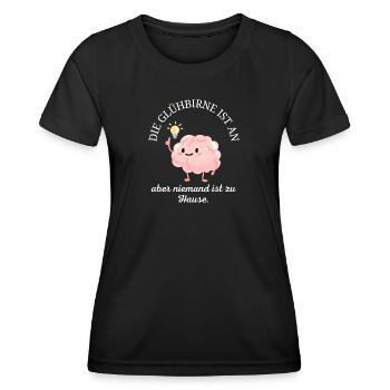 Dummer Spruch Dumm gelaufen, wie immer Gehirn - Frauen Funktions-T-Shirt - Schwarz - Vorne - AI Model Female 172 light (172cm)