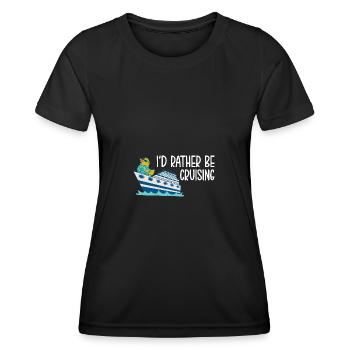 Bateau de croisière - T-shirt sport Femme - noir - Devant - AI Model Female 172 light (172cm)