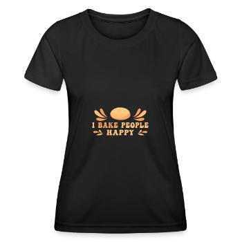 Cuisson du pain Boulangers Boulangers Cuisson du levain - T-shirt sport Femme - noir - Devant - AI Model Female 172 light (172cm)