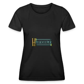 Femme de ménage Ménage - T-shirt sport Femme - noir - Devant - AI Model Female 172 light (172cm)