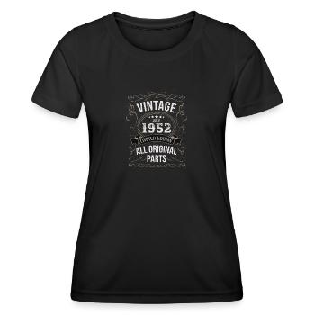 Juillet 1952 - Cadeau du 70e anniversaire. Génial. - T-shirt sport Femme - noir - Devant - AI Model Female 172 light (172cm)