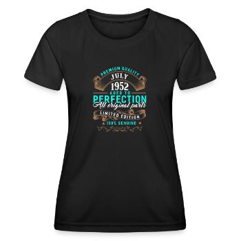 Juillet 1952 - Cadeau du 70e anniversaire. Génial. - T-shirt sport Femme - noir - Devant - AI Model Female 172 light (172cm)