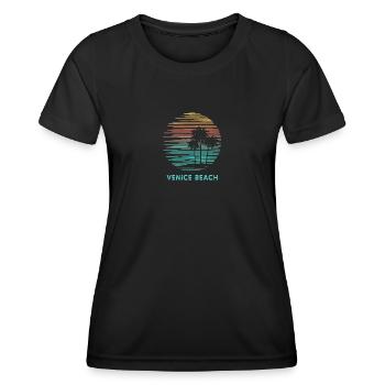 Venice Beach Californie Cool Souvenir Vacances - T-shirt sport Femme - noir - Devant - AI Model Female 172 light (172cm)