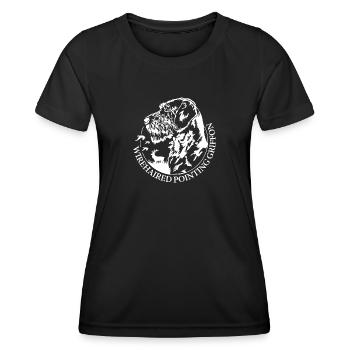 Wirehaired Pointing Griffon Portrait Dog Wilsigns - Women's Functional T-Shirt - black - Front - AI Model Female 172 light (172cm)