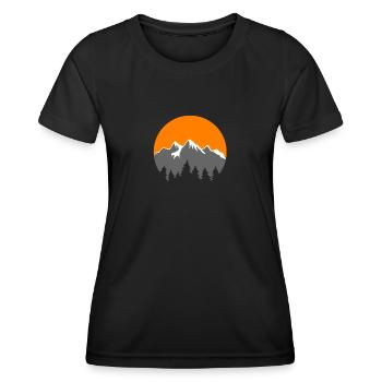 Berge - Frauen Funktions-T-Shirt - Schwarz - Vorne - AI Model Female 172 light (172cm)