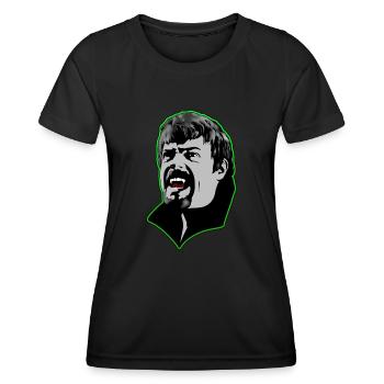 Un homme vampire affamé - vert - T-shirt sport Femme - noir - Devant - AI Model Female 172 light (172cm)
