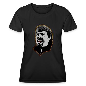 Un homme vampire affamé - orange - T-shirt sport Femme - noir - Devant - AI Model Female 172 light (172cm)