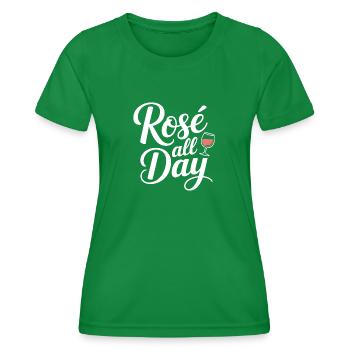 Rosé toute la journée Vin rosé Devise du vin - T-shirt sport Femme - vert - Devant - AI Model Female 172 dark (172cm)