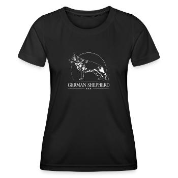 GERMAN SHEPHERD Dog Dog IGP Wilsigns - Women's Functional T-Shirt - black - Front - AI Model Female 172 light (172cm)