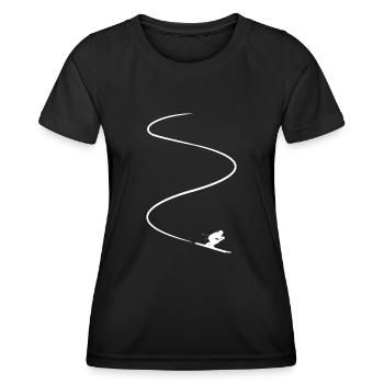 Alpine Ski skiers Ski slope Minimalist - Women's Functional T-Shirt - black - Front - AI Model Female 172 light (172cm)
