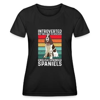 English Springer Spaniel Dog - Women's Functional T-Shirt - black - Front - AI Model Female 172 light (172cm)