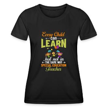 Special education Special education Promoting special needs - Women's Functional T-Shirt - black - Front - AI Model Female 172 light (172cm)