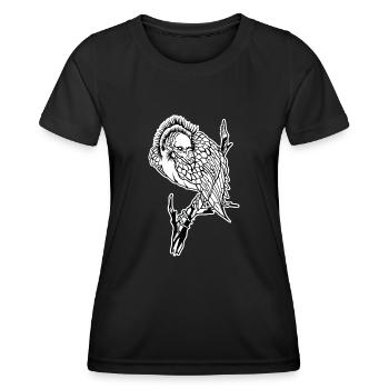 Geier // Illustration - Frauen Funktions-T-Shirt - Schwarz - Vorne - AI Model Female 172 light (172cm)