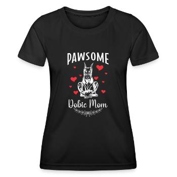 Doberman Pinscher Dog Dobie - Women's Functional T-Shirt - black - Front - AI Model Female 172 light (172cm)