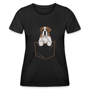 St. Bernard St. Bernard Dog Dog - Women's Functional T-Shirt - black - Front - AI Model Female 172 light (172cm)
