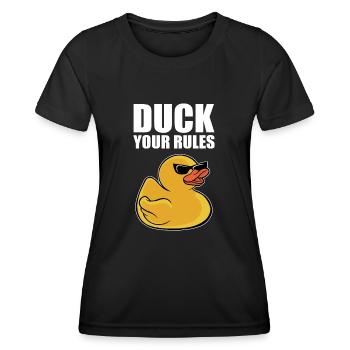 Funny Duckling Cool Rubber Duck Your Rules - Frauen Funktions-T-Shirt - Schwarz - Vorne - AI Model Female 172 light (172cm)
