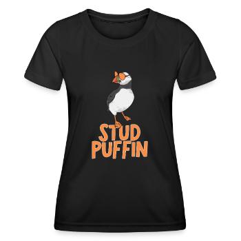 puffin puffin auke birds Lunde - Women's Functional T-Shirt - black - Front - AI Model Female 172 light (172cm)