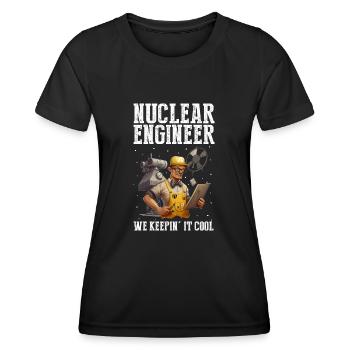 Nuklearingenieur für Kernkraftwerk und Kernenergie - Frauen Funktions-T-Shirt - Schwarz - Vorne - AI Model Female 172 light (172cm)