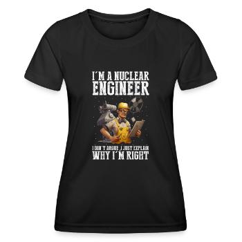 Kernenergie Design für Erneuerbare Kernenergie - Frauen Funktions-T-Shirt - Schwarz - Vorne - AI Model Female 172 light (172cm)