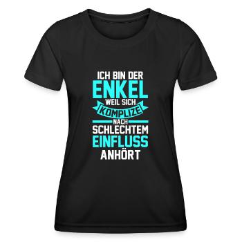 Enkel - Frauen Funktions-T-Shirt - Schwarz - Vorne - AI Model Female 172 light (172cm)