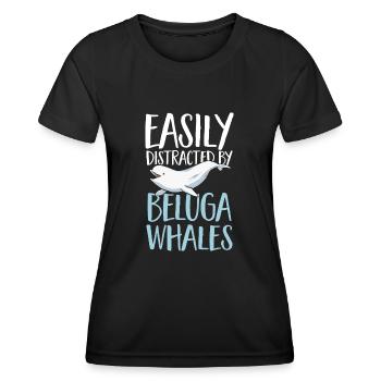 Baleine blanche Béluga - T-shirt sport Femme - noir - Devant - AI Model Female 172 light (172cm)