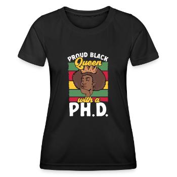PhD Graduate Doktorgrad Ph.D. Promotion - Frauen Funktions-T-Shirt - Schwarz - Vorne - AI Model Female 172 light (172cm)