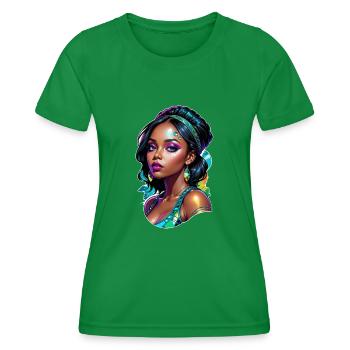 Afro Frau - Schönheit - Frauen Funktions-T-Shirt - Kelly Green - Vorne - AI Model Female 172 dark (172cm)