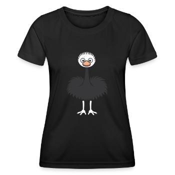 Strauß - Frauen Funktions-T-Shirt - Schwarz - Vorne - AI Model Female 172 light (172cm)