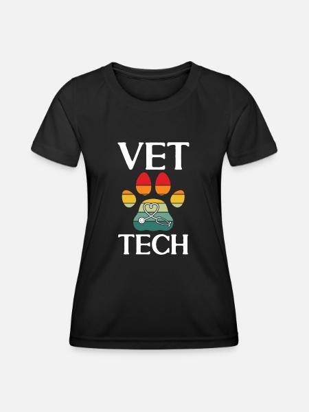 Vet Tech Veterinärmedizin Veterinärtechniker - Frauen Funktions-T-Shirt - Schwarz
