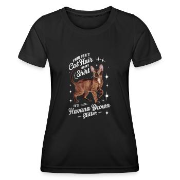 Katze Havanna Braun Geschenk - Frauen Funktions-T-Shirt - Schwarz - Vorne - AI Model Female 172 light (172cm)
