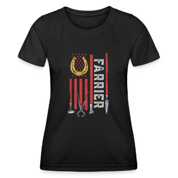 Farrier Horseshoe Horseshoeing - Women's Functional T-Shirt - black - Front - AI Model Female 172 light (172cm)