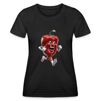 Paprika Geschenk - Frauen Funktions-T-Shirt - Schwarz - Vorne - AI Model Female 172 light (172cm)