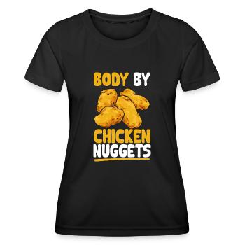 Chicken Nugget Liebhaber Chicken Nuggets - Frauen Funktions-T-Shirt - Schwarz - Vorne - AI Model Female 172 light (172cm)