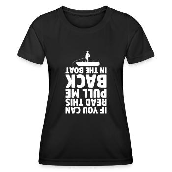 Pêcheur Drôle pêche Pêche à la mouche Poisson - T-shirt sport Femme - noir - Devant - AI Model Female 172 light (172cm)