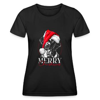 GROSSER MÜNSTERLÄNDER Joyeux Noël Wilsigns - T-shirt sport Femme - noir - Devant - AI Model Female 172 light (172cm)
