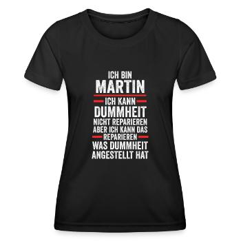 Martin - Frauen Funktions-T-Shirt - Schwarz - Vorne - AI Model Female 172 light (172cm)