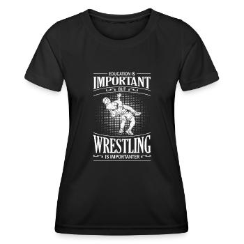 Wrestler Ringen Wrestling Kampfsport Suplex - Frauen Funktions-T-Shirt - Schwarz - Vorne - AI Model Female 172 light (172cm)