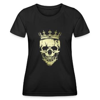 Couronne de Crâne Roi Or - T-shirt sport Femme - noir - Devant - AI Model Female 172 light (172cm)