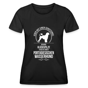 PORTUGIESISCHER WASSERHUND Schutzengel Wilsigns - Frauen Funktions-T-Shirt - Schwarz - Vorne - AI Model Female 172 light (172cm)