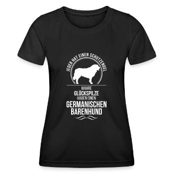 GERMANISCHER BÄRENHUND Schutzengel Hunde Wilsigns - Frauen Funktions-T-Shirt - Schwarz - Vorne - AI Model Female 172 light (172cm)