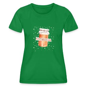 KOMBUCHA JAR Fermentierte Teeflasche - Frauen Funktions-T-Shirt - Kelly Green - Vorne - AI Model Female 172 dark (172cm)