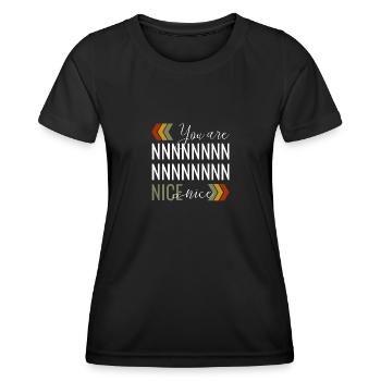 Tu es gentil - T-shirt sport Femme - noir - Devant - AI Model Female 172 light (172cm)