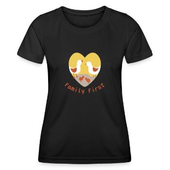 First the family - Women's Functional T-Shirt - black - Front - AI Model Female 172 light (172cm)